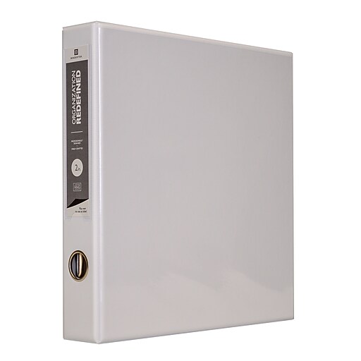 Bindertek 3Ring 2Inch Premium Vinyl View Binder, White (3EDVB2WH) at