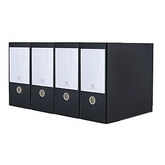 Bindertek Classic 5" 3-Ring Non-View Binders, Black, 4/Pack (3XXLPACK-BK)