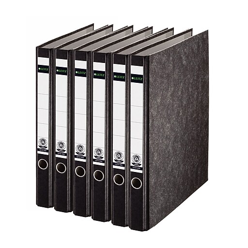 Leitz A4 Binders 1" 2Ring A4 Binders, DRing, Black, 6/Pack (R25PACK) Staples