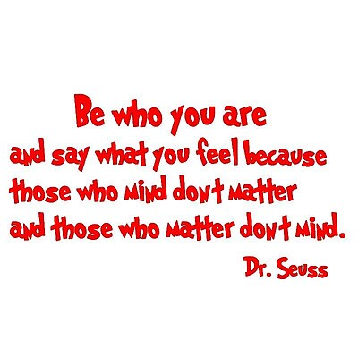 VWAQ Be Who You Are And Say What You Mean Dr. Seuss Quote Wall Decal; Red