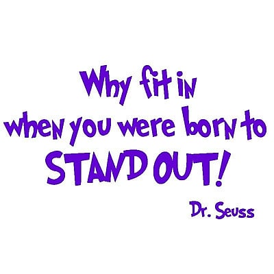 VWAQ Why Fit in When You Were Born to Stand Out Dr Seuss Wall Decal; Purple
