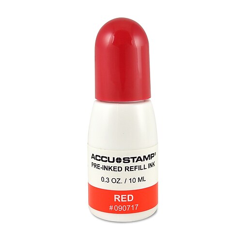 AccuStamp® Ink Refills for PreInked Custom Stamps, Red Ink at Staples