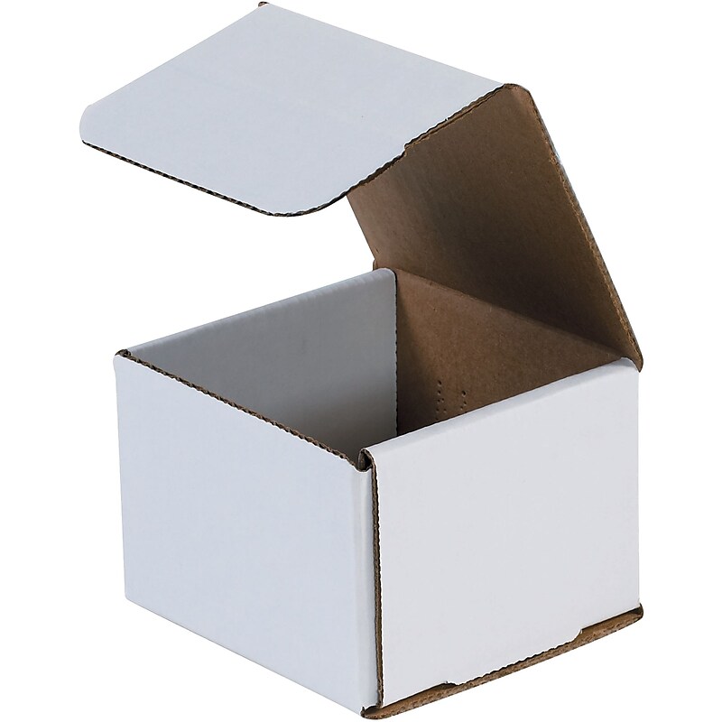 SI Products 4" x 4" x 3" Corrugated Mailers, 50/Bundle (M443) image 1