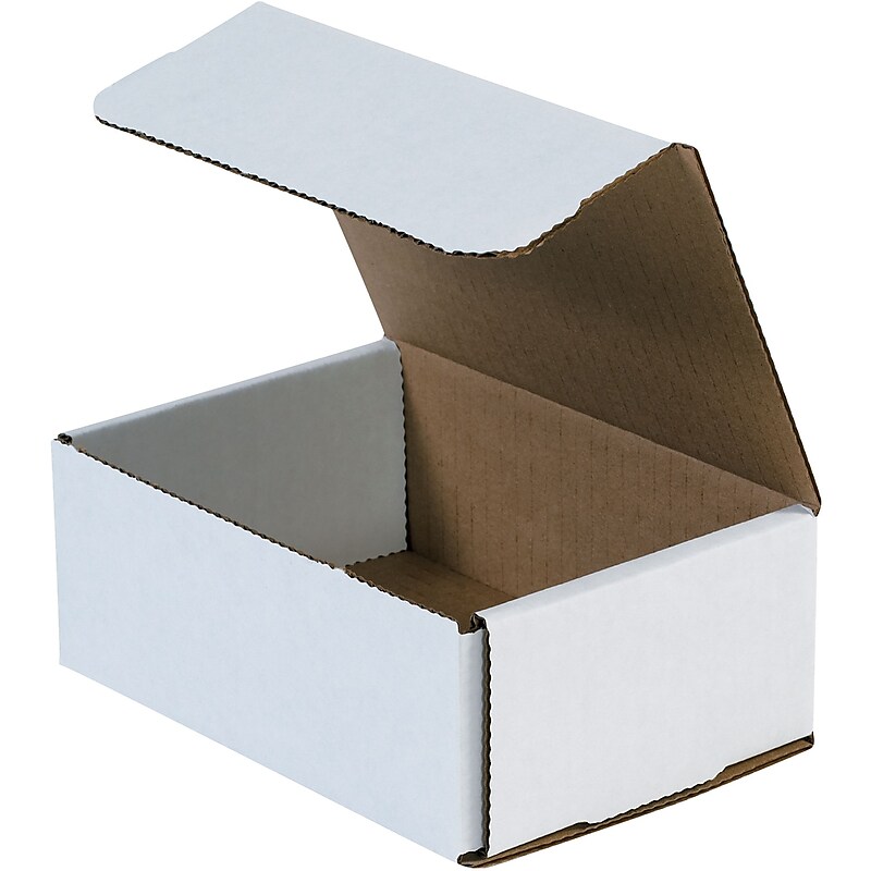 SI Products Corrugated Mailers, 6 1/2" x 4 1/2" x 2 1/2", White, 50/Bundle (MRx 5x ) image 1