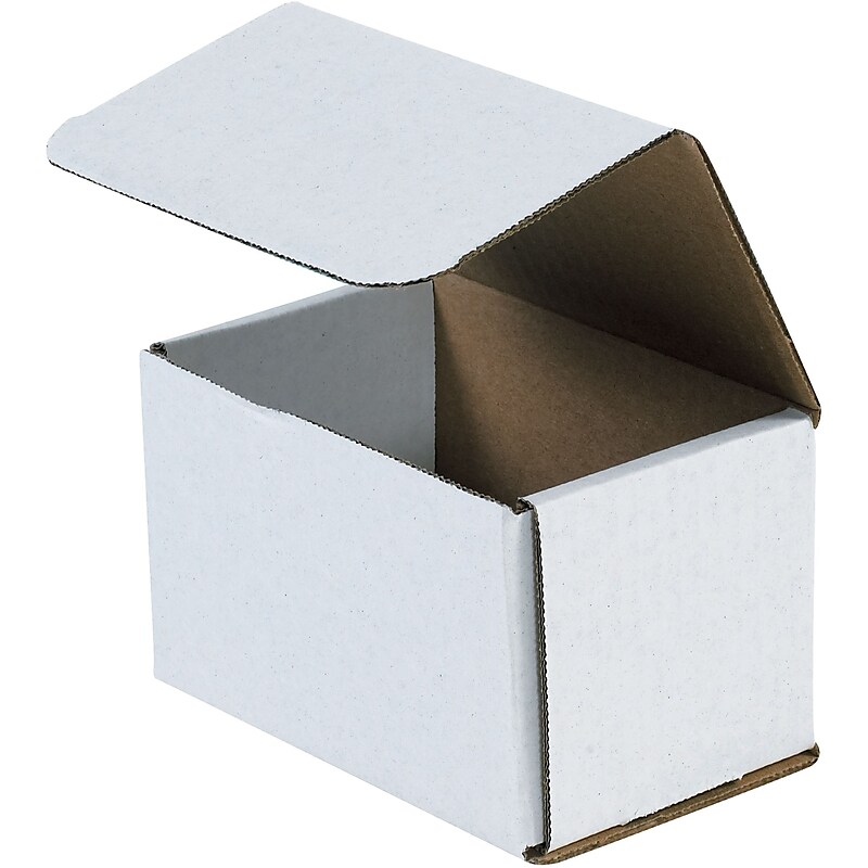 Partners Brand Corrugated Mailers, 5.5" x 3 1/2" x 3 1/2", White, 50/Bundle (BSMSOL) image 1