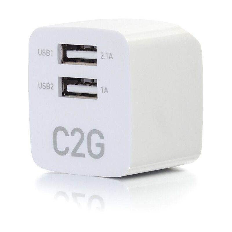 C2G 2, Port USB Wall Charger, AC to USB Adapter, 5V 2.1A Output image 1