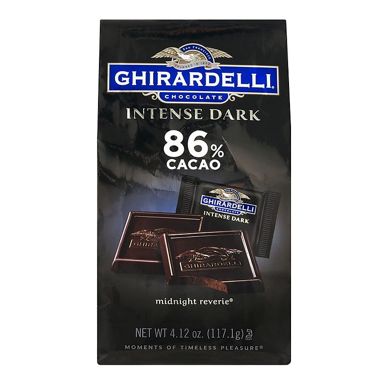 Ghirardelli Intense Dark 86% Cacao Dark Chocolate Candy Bar, 4.12 oz., 3/Bag (300-01033) image 1