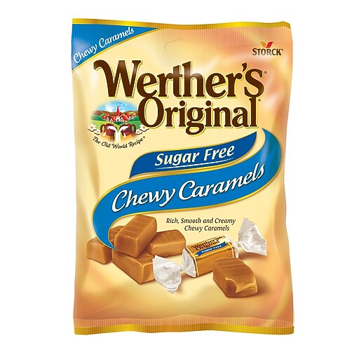 Werther's Original Sugar Free Chewy Caramel Candy, 1.46 oz., 12 Bags