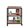 Mind Reader 3 Tier Rolling Cart Wood Metal Utility Cart, Black (WDMTCART3T-BLK)~#|#~m006910069_sc7