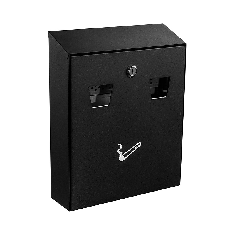 Alpine Industries Stainless Steel Outdoor Cigarette Receptacle, 1 Gallon, Black (490-01-BLK) image 1