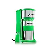 Adirchef Grab N' Go Personal Coffee Maker with 15 oz. Travel Mug, Green (800-01-GRN)