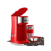 Adirchef Grab N' Go Personal Coffee Maker with 15 oz. Travel Mug, Red (800-01-RED)