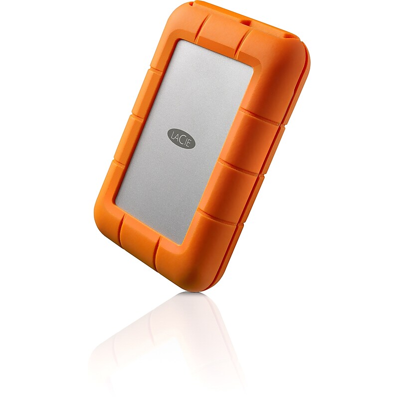 LaCie Rugged 1TB USB 3.0 External Hard Drive, Orange (STFR1000800) image 1