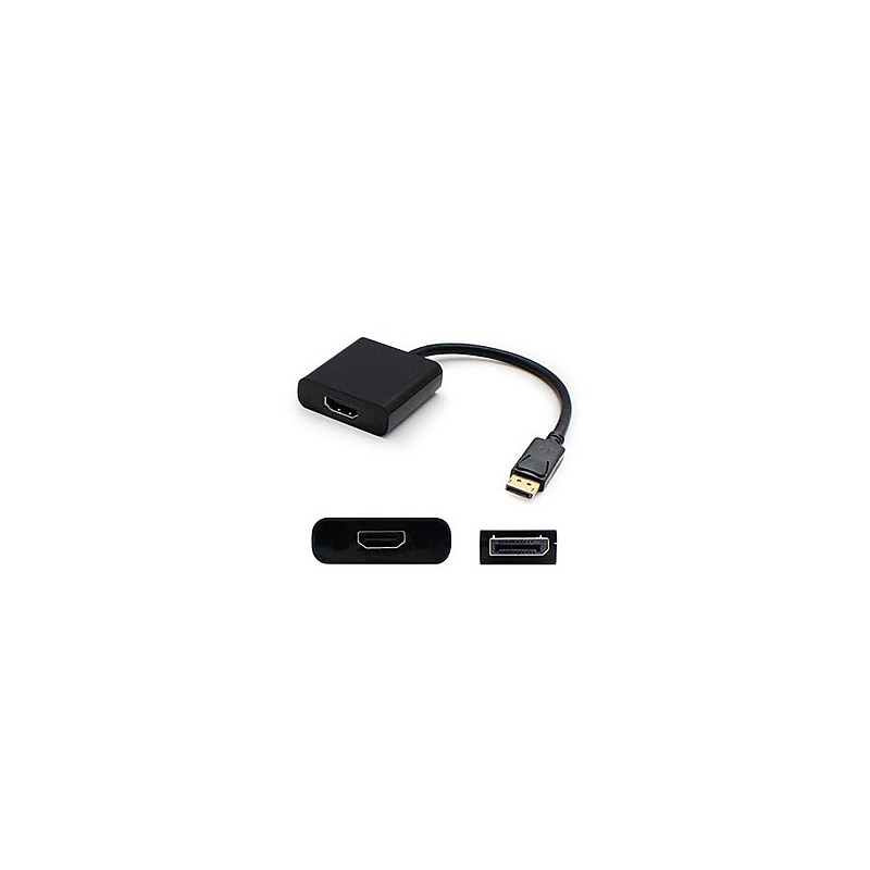 AddOn® DISPLAYPORT2VGA-5PK 0.67' DisplayPort 1.2 To VGA Male/Female Video Cable, Black image 1