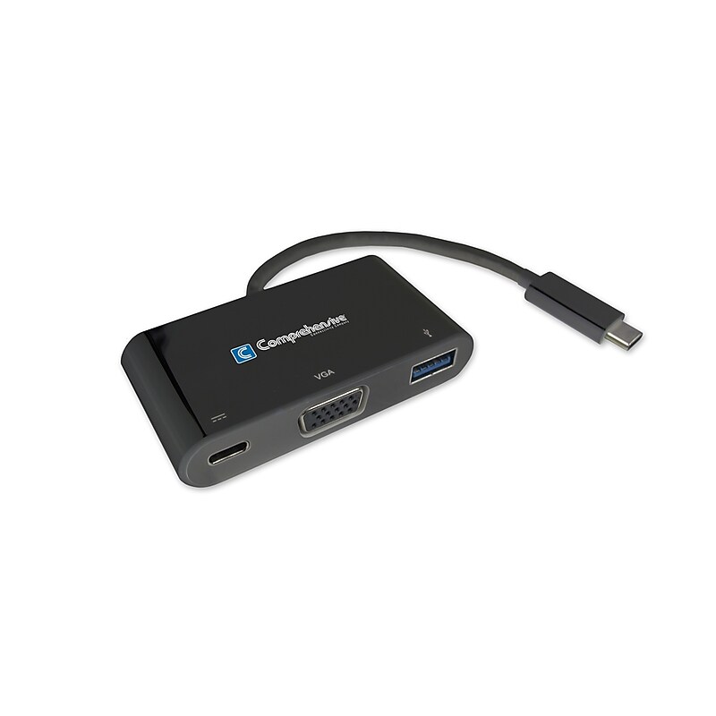 Comprehensive® Cable USB3C-VGAUSB3PD USB C To VGA, USB-C/PD, 3.0 USB A Male/Female Audio/Video Cable image 1