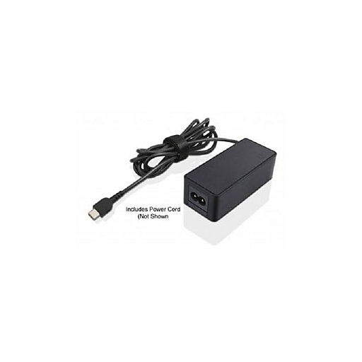 Vedrørende transportabel lærred lenovo™ 45 W USB-C AC Adapter, Black, for Thinkpad Laptop/Tablet  (4X20M26252) | Staples