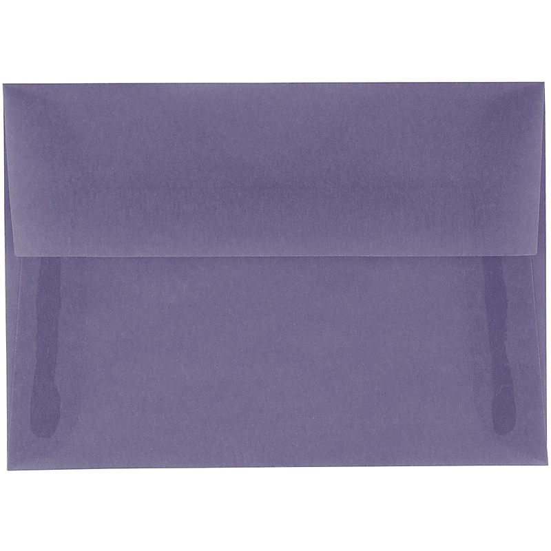 JAM Paper 4Bar A1 Translucent Vellum Invitation Envelopes, 3.625 x 5.125, Wisteria Purple, 50/Pack (1591610I) image 1
