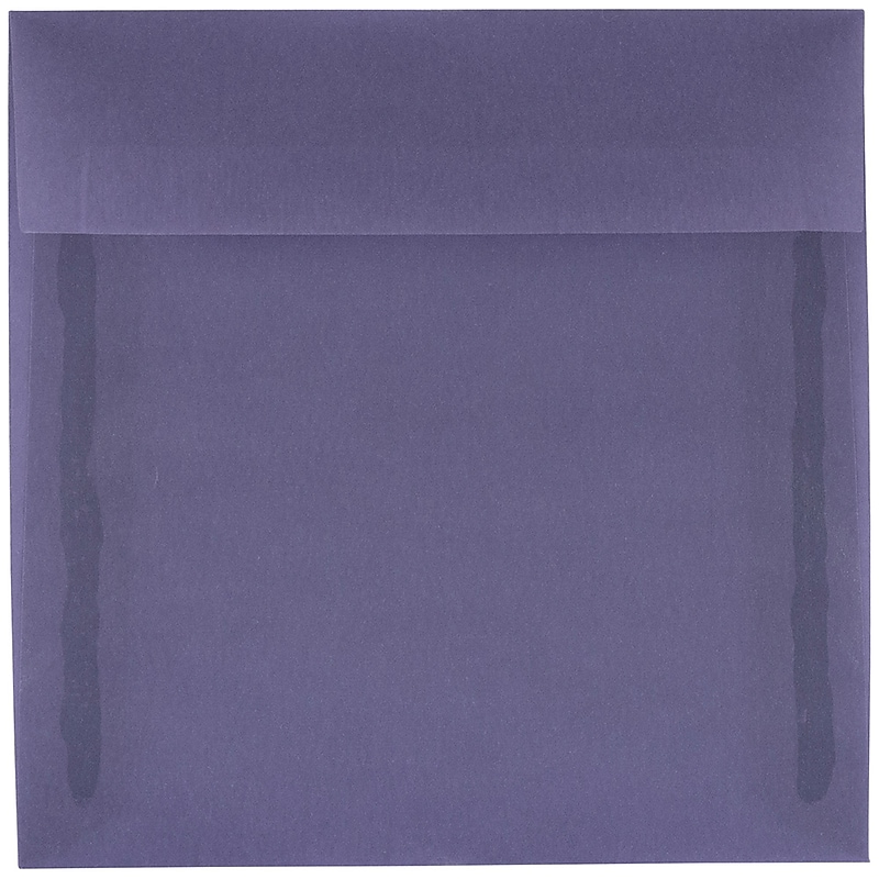 JAM Paper 5.5 x 5.5 Square Translucent Vellum Invitation Envelopes, Wisteria Purple, 50/Pack (PACV504I) image 1