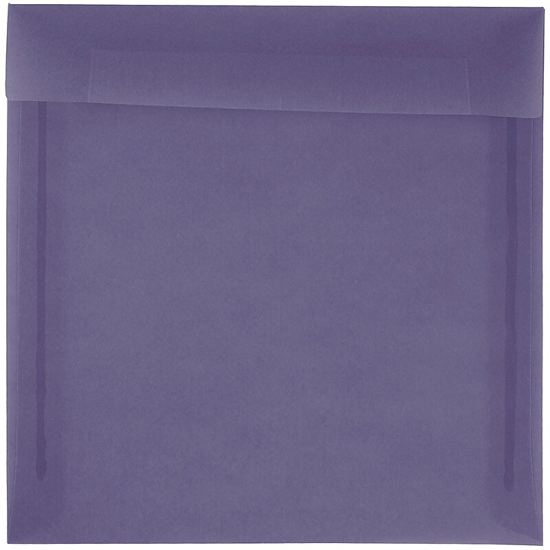 JAM Paper 8.5 x 8.5 Square Translucent Vellum Invitation Envelopes, Wisteria Purple, Bulk 250/Box (1592157H) image 1
