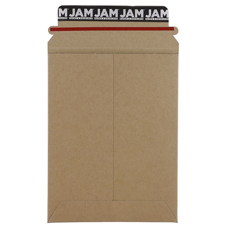 JAM Paper® Stay-Flat Photo Mailer Envelopes, 6 x 8, Brown Kraft, Self-Adhesive Closure, 6 Rigid Mailers/Pack (8866640B) image 1
