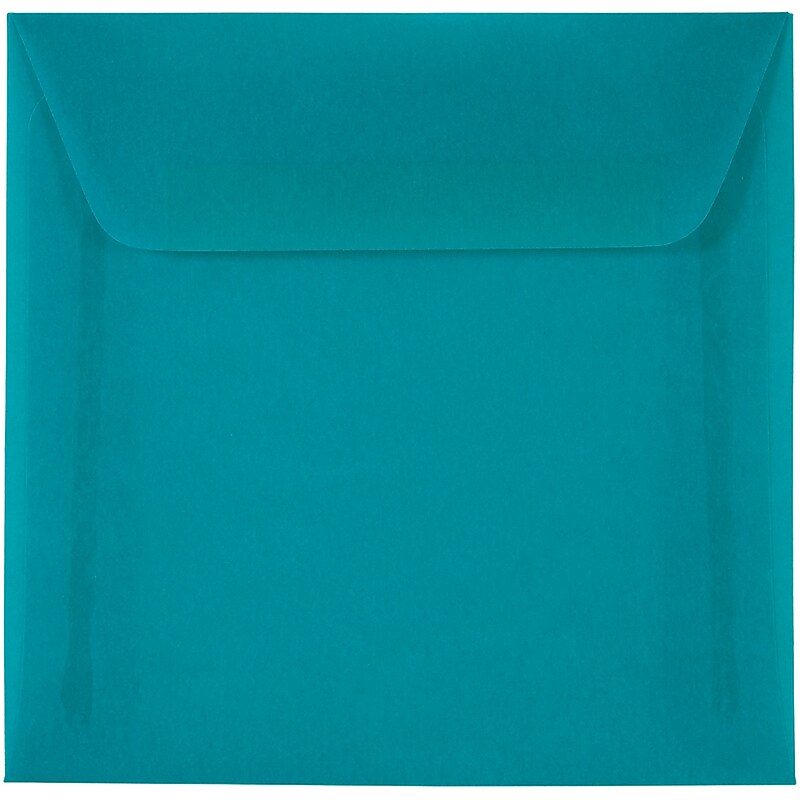 JAM Paper 6 x 6 Square Translucent Vellum Invitation Envelopes, Aqua Blue, 25/Pack (PACV574) image 1
