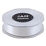 JAM Paper Double Faced Satin Ribbon, White (807SAWH25)~#|#~m006948479_sc7