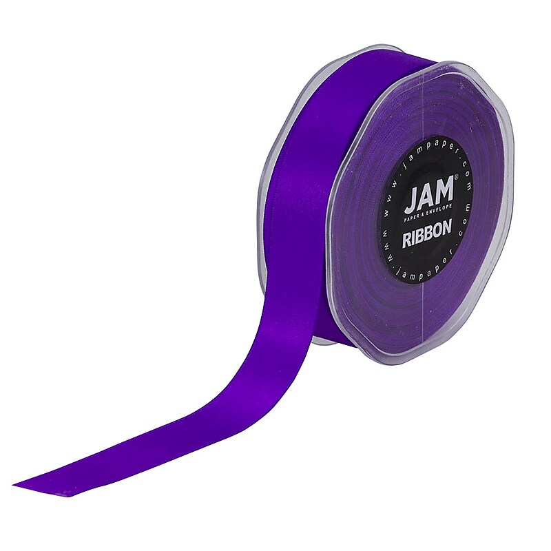 JAM Paper Double Faced Satin Ribbon, Purple (807SAPU25) image 1