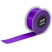 JAM Paper® Double Faced Satin Ribbon, 1 1/2 Inch Wide x 25 Yards, Purple, Sold Individually (808SAPU25)