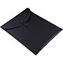 JAM Paper® Leather Portfolio Open End Envelope with Button and String, 9.5 x 12.5, Black, Sold Individually (CF65LBL)~#|#~m006948555_sc7