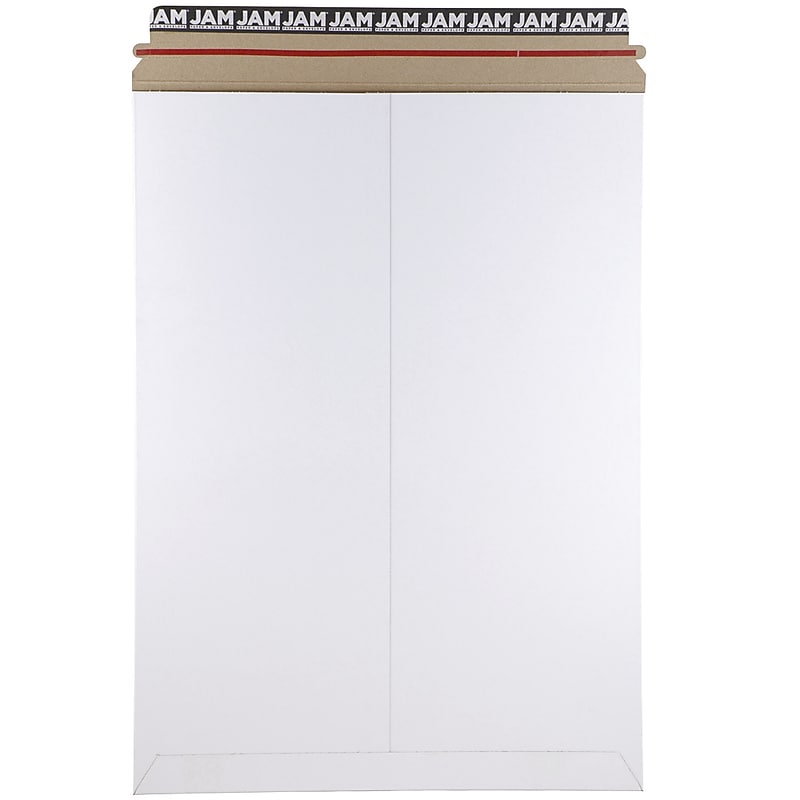 Jam Paper Stay-Flat Photo Mailer, 13" x 18", White, Sold Individually (6PSW) image 1