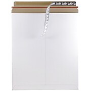 Jam Paper Stay-Flat Photo Mailer, 12.75" x 15", White, 6/Pack (4PSWB)