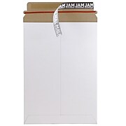 JAM Paper® Stay-Flat Photo Mailer Stiff Envelopes with Self-Adhesive Closure, 6 x 8, White, 6 Rigid Mailers/Pack (1PSWB)