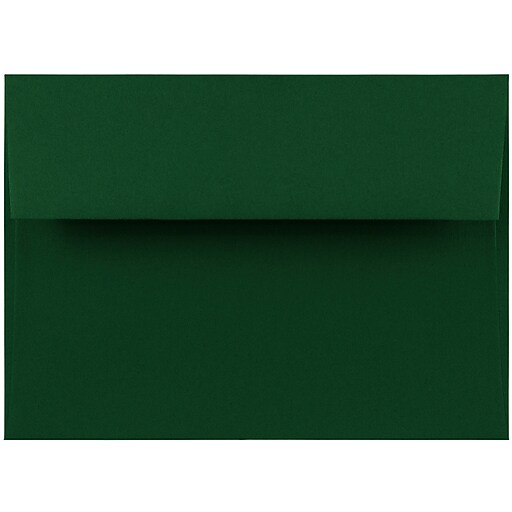 JAM Paper® A7 Invitation Envelopes, 5.25 x 7.25, Dark Green, 50/pack