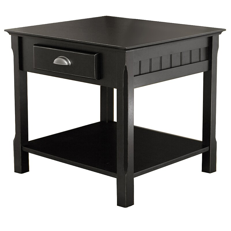 Winsome Timber 22.05" x 21.97" Wooden End Table, Black (20124) image 1