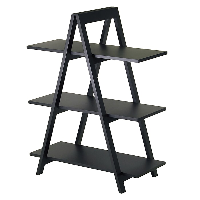 Winsome MDF A-Frame 3-Tier Shelf, Black | Staples