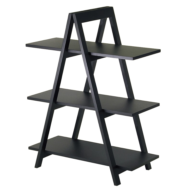Winsome MDF A-Frame 3-Tier Shelf, Black image 1