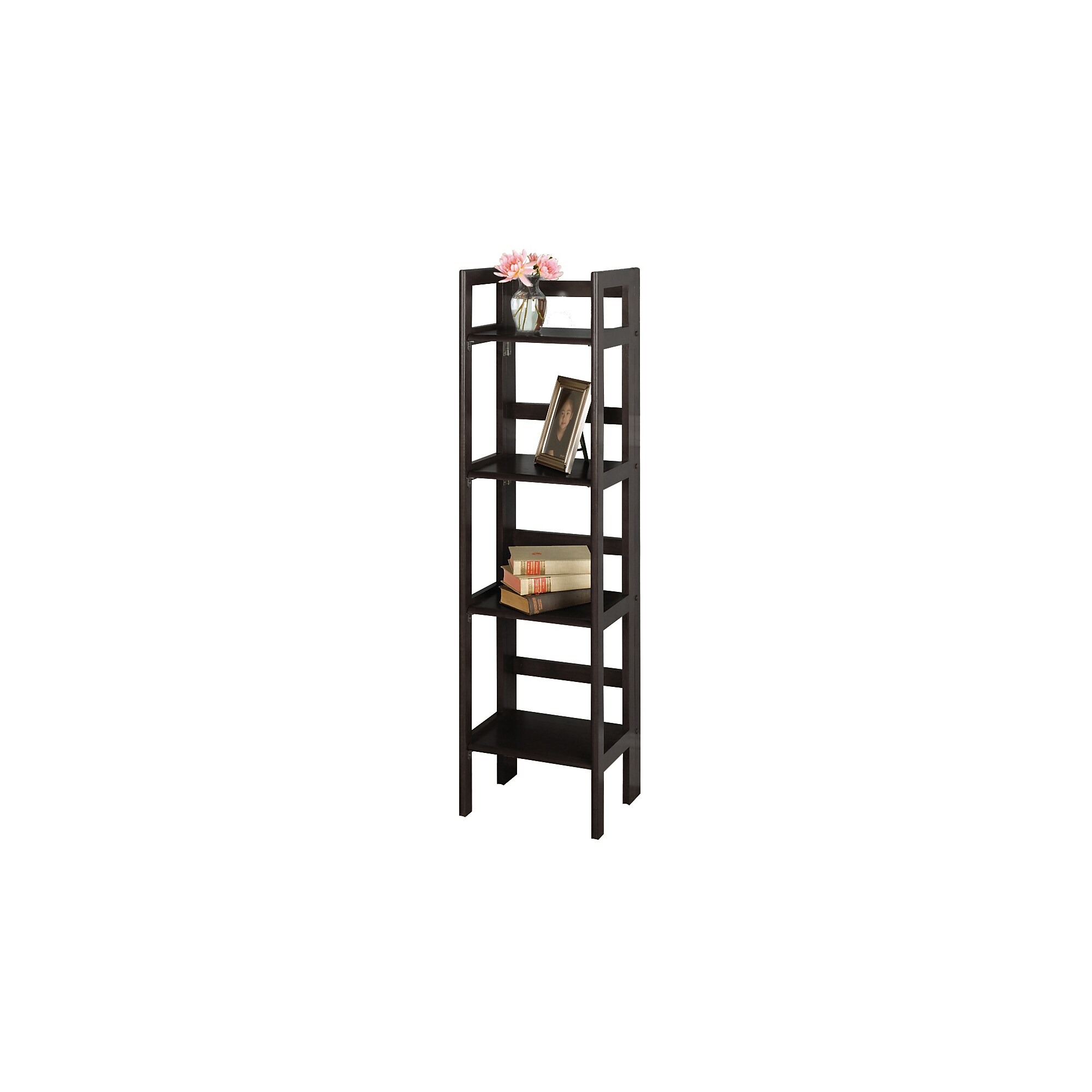 Winsome Solid/Composite Wood 4-Tier Folding Shelf, Black Sansujyuku sansujyuku.com