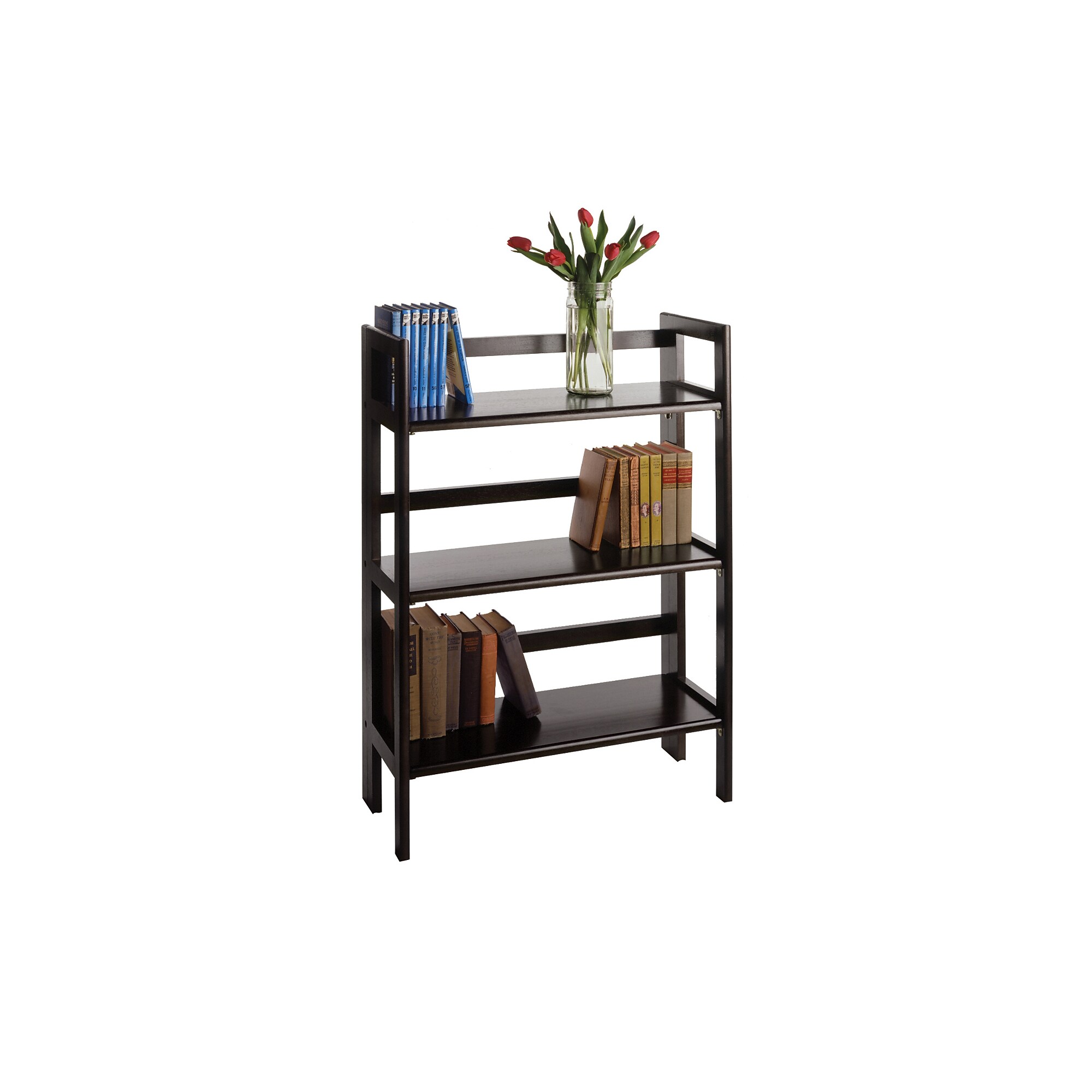Winsome Solid/Composite Wood 3-Tier Folding and Stackable Shelf, Black Sansujyuku sansujyuku.com