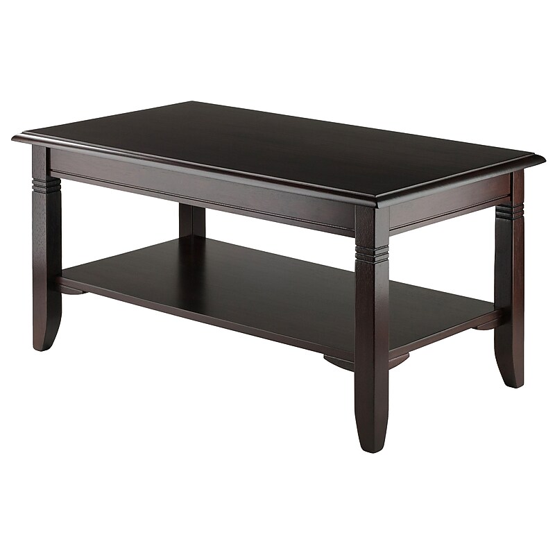 Winsome Nolan 37"W x 21.02"D Wooden Coffee Table, Cappuccino (40237) image 1