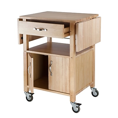 Winsome Wood/Veneer Mobile Kitchen Cart with Lockable Wheels - Thumbnail 3