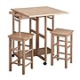 Winsome Wooden Space Saver Drop Leaf Table With 2 Stools, 29.13" x 29.61", Beech (89330)~#|#~m006963448_sc7