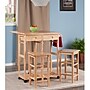 Winsome Wooden Space Saver Drop Leaf Table With 2 Stools, 29.13" x 29.61", Beech (89330)~#|#~m006963454_sc7