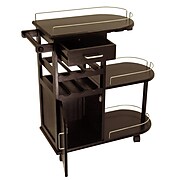 Winsome 35.9" x 35.4" x 15.39" Entertainment Cart With Glass Rack, Cabinet, Drawer, Dark Espresso
