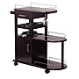Winsome 35.9" x 35.4" x 15.39" Entertainment Cart With Glass Rack, Cabinet, Drawer, Dark Espresso~#|#~m006963463_sc7