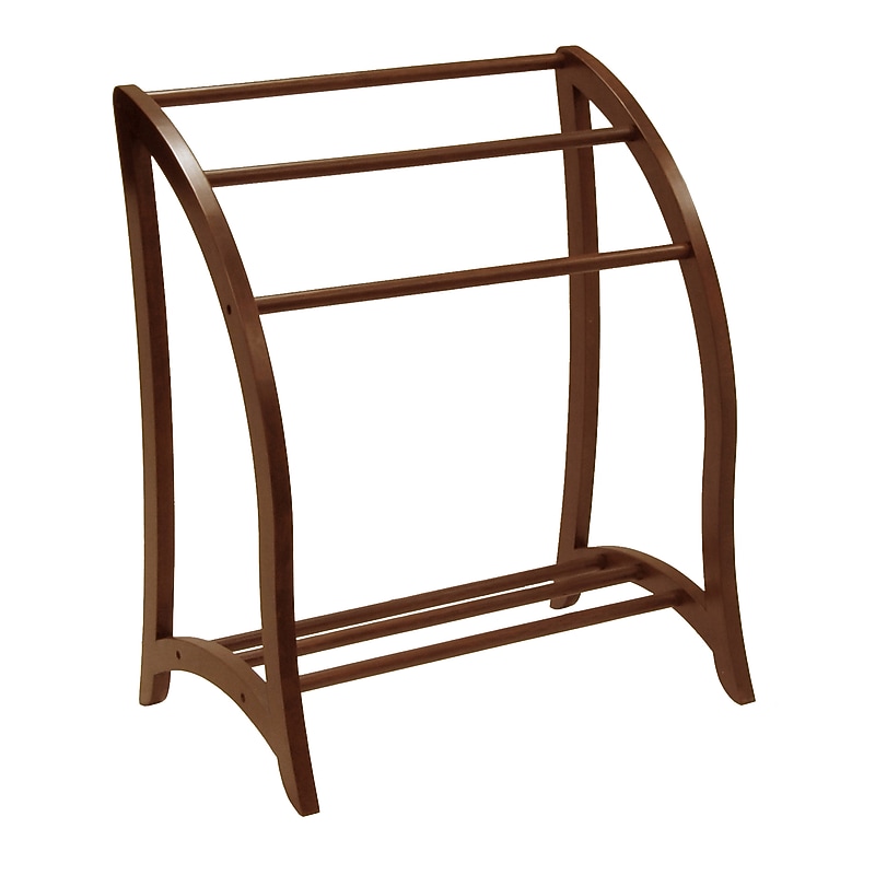 Winsome Wood Quilt Rack With 3 Rungs, Antique Walnut (94036) image 1