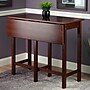 Winsome Lynnwood 35.43" x 39.39" x 30" Wood Rectangular Drop Leaf High Table, Antique Walnut~#|#~m006963507_sc7