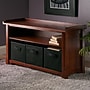 Winsome Verona Solid/Composite Wood Storage Bench With 3 Foldable Fabric Baskets, Walnut/Black~#|#~m006963514_sc7