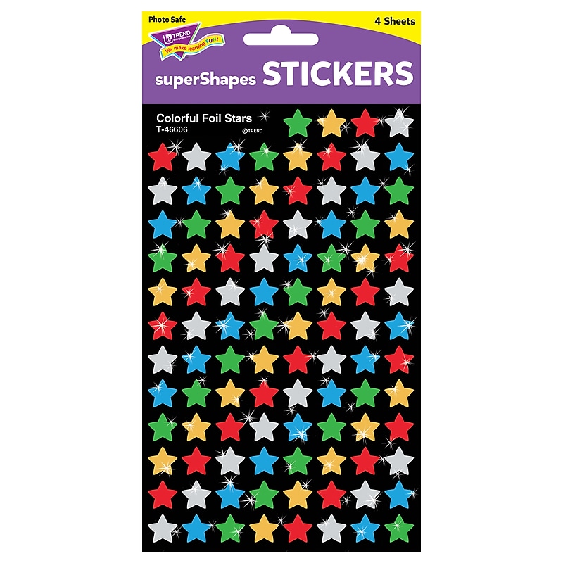 Trend Enterprises® SuperShapes Stickers, Colorful Stars image 1