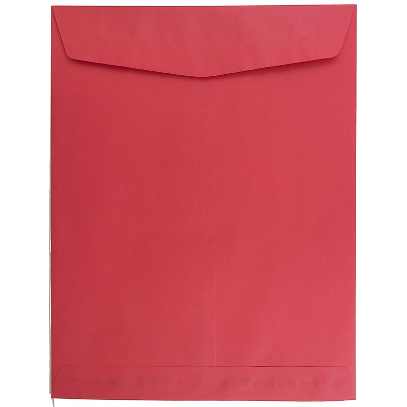 JAM Paper 10 x 13 Open End Catalog Colored Envelopes, Red Recycled, 100/Pack (V0128192) image 1