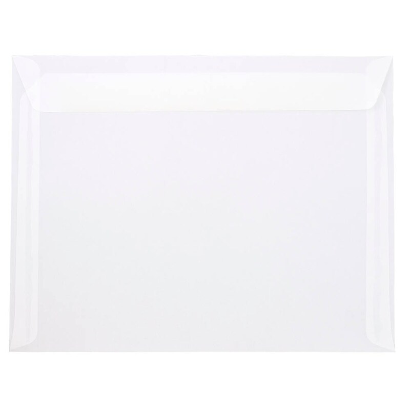 JAM Paper 10 x 13 Booklet Translucent Vellum Envelopes, Clear, 25/Pack (900840420) image 1